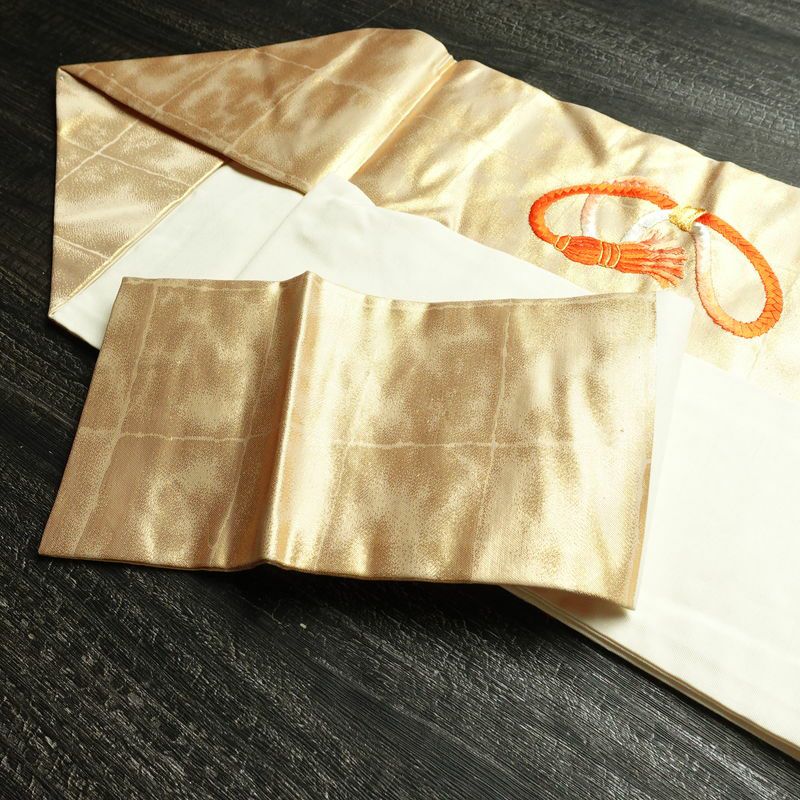 名古屋帯 太鼓柄 良品 金駒刺繍 正絹 古典柄 名古屋仕立て 箔 刺繍 金糸 帯 金・銀_画像21