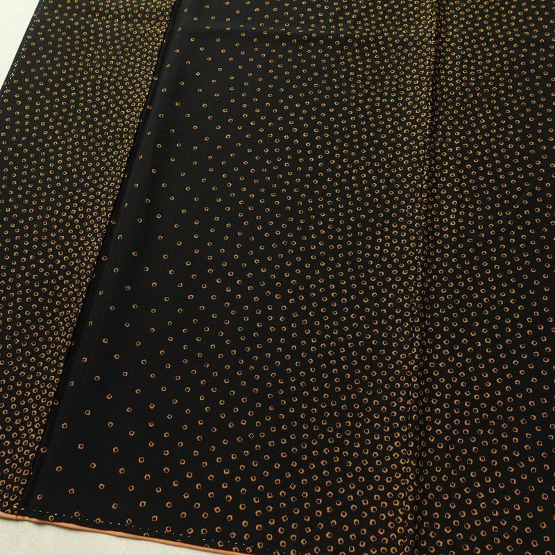 小紋 縮緬 正絹 その他の柄 袷仕立て 身丈153cm 裄丈68cm 着物 黒_画像4