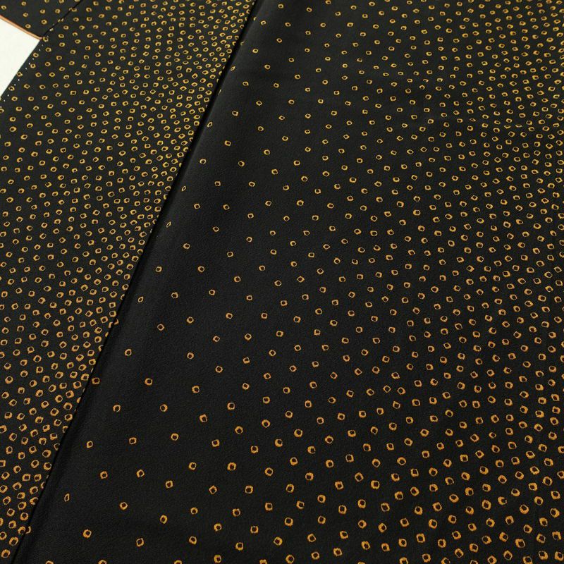 小紋 縮緬 正絹 その他の柄 袷仕立て 身丈153cm 裄丈68cm 着物 黒_画像5