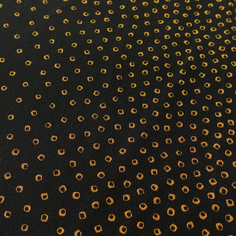 小紋 縮緬 正絹 その他の柄 袷仕立て 身丈153cm 裄丈68cm 着物 黒_画像6