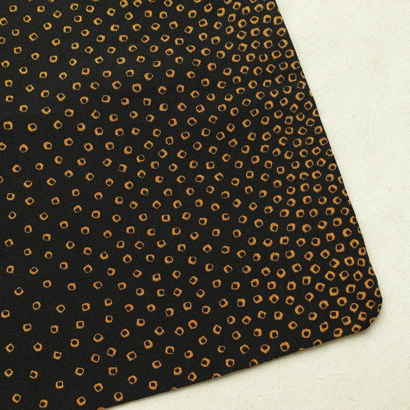 小紋 縮緬 正絹 その他の柄 袷仕立て 身丈153cm 裄丈68cm 着物 黒_画像15