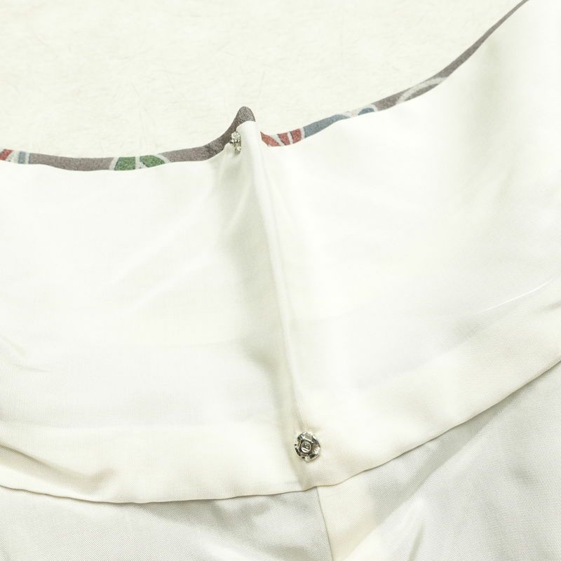 訪問着 良品 落款入り しつけ糸付き 縮緬 正絹 古典柄 袷仕立て 身丈151cm 裄丈63cm 箔 フォーマル 着物 青・紺_画像20