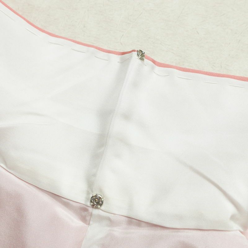 訪問着 美品 しつけ糸付き 正絹 古典柄 袷仕立て 身丈161cm 裄丈63cm 箔 金彩 菊 フォーマル 着物 ピンク_画像20