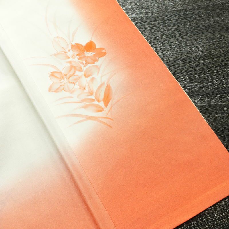 付け下げ 良品 紬地 正絹 花柄 袷仕立て 身丈167cm 裄丈66.5cm 着物 クリーム_画像20