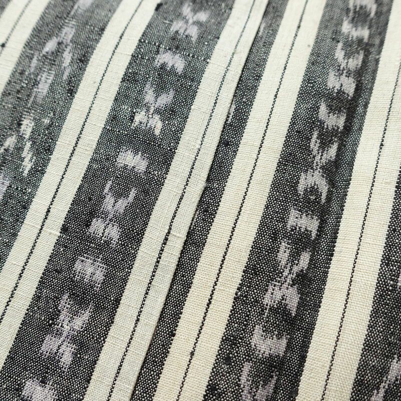 紬 良品 しつけ糸付き 正絹 縞柄・線柄 袷仕立て 身丈159.5cm 裄丈65.5cm 着物 グレー_画像9