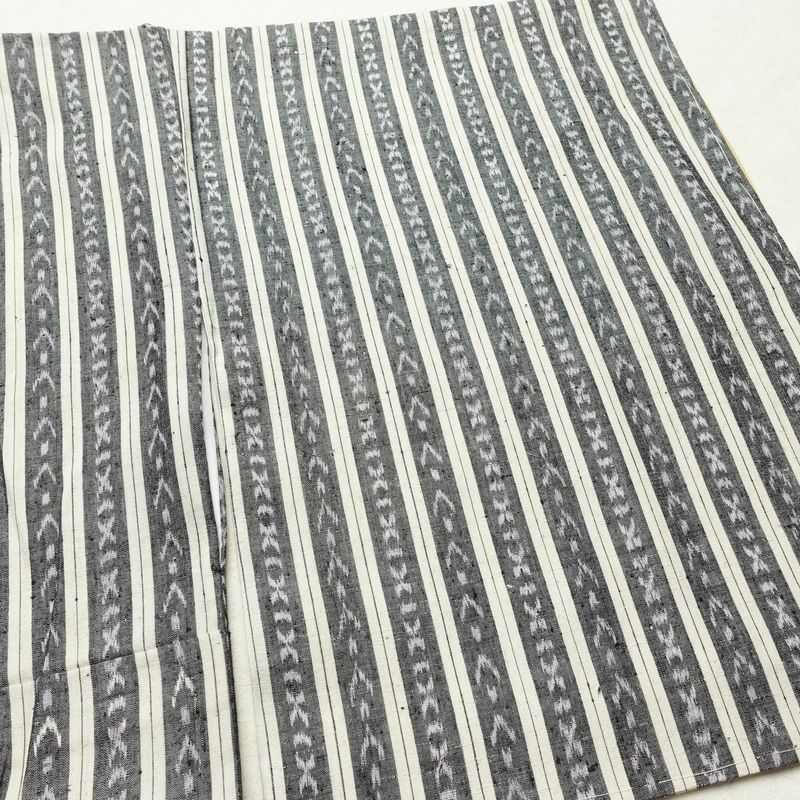 紬 良品 しつけ糸付き 正絹 縞柄・線柄 袷仕立て 身丈159.5cm 裄丈65.5cm 着物 グレー_画像13