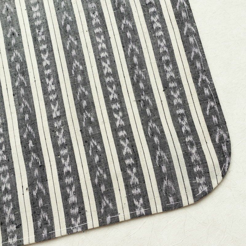 紬 良品 しつけ糸付き 正絹 縞柄・線柄 袷仕立て 身丈159.5cm 裄丈65.5cm 着物 グレー_画像15