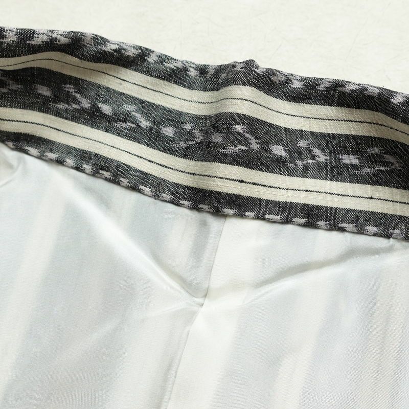 紬 良品 しつけ糸付き 正絹 縞柄・線柄 袷仕立て 身丈159.5cm 裄丈65.5cm 着物 グレー_画像18