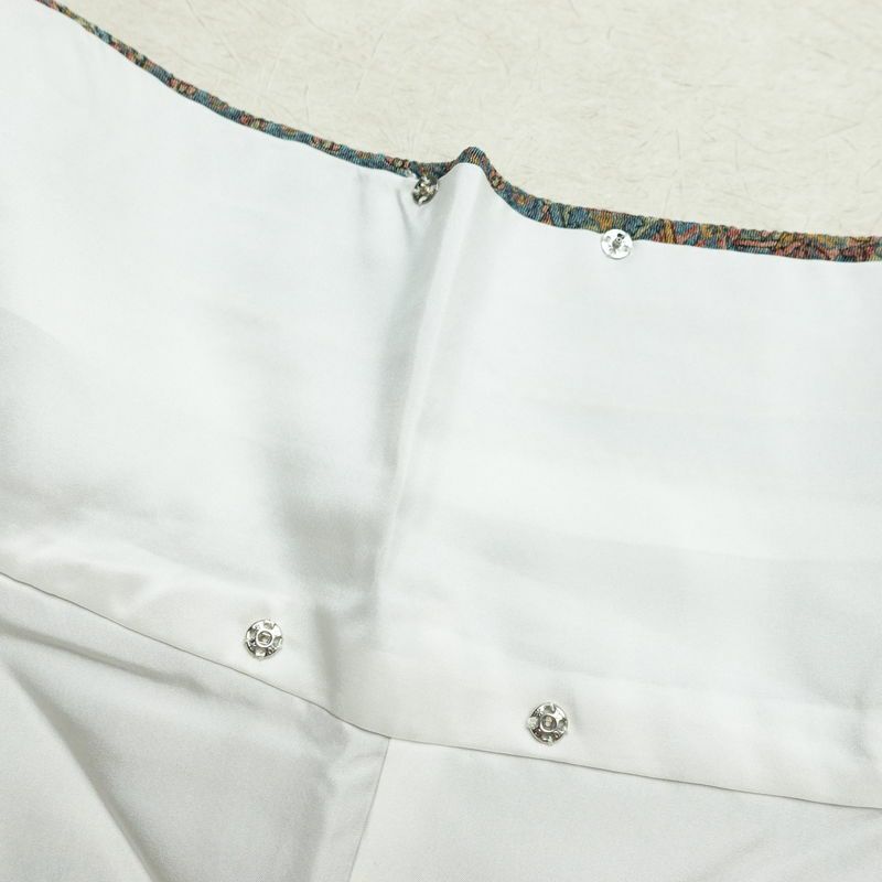 小紋 美品 しつけ糸付き 縮緬 付下小紋 正絹 幾何学柄・抽象柄 袷仕立て 身丈160.5cm 裄丈66cm 着物 多色使い_画像20