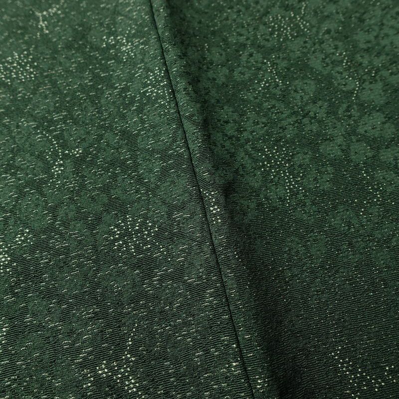 色無地 落款入り 一つ紋付き 正絹 木の葉・植物柄 袷仕立て 身丈159.5cm 裄丈64cm 着物 緑・うぐいす色_画像10