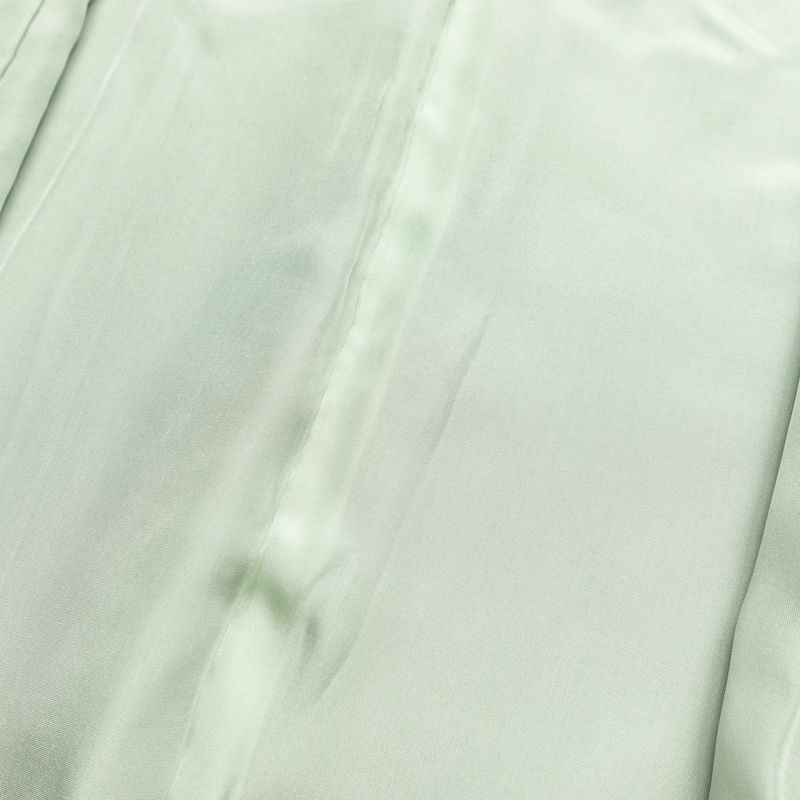 色無地 落款入り 一つ紋付き 正絹 木の葉・植物柄 袷仕立て 身丈159.5cm 裄丈64cm 着物 緑・うぐいす色_画像18