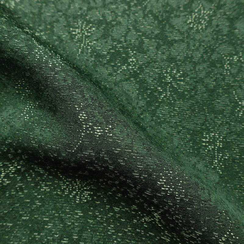 色無地 落款入り 一つ紋付き 正絹 木の葉・植物柄 袷仕立て 身丈159.5cm 裄丈64cm 着物 緑・うぐいす色_画像20