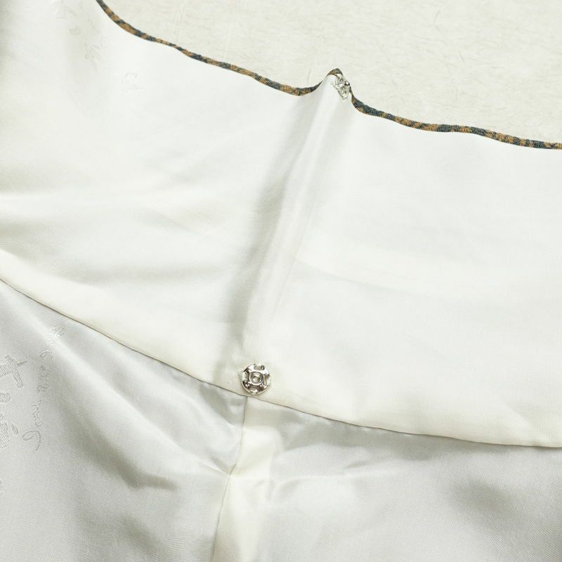 小紋 良品 縮緬 付下小紋 正絹 風景柄 袷仕立て 身丈160.5cm 裄丈67.5cm 着物 茶_画像20