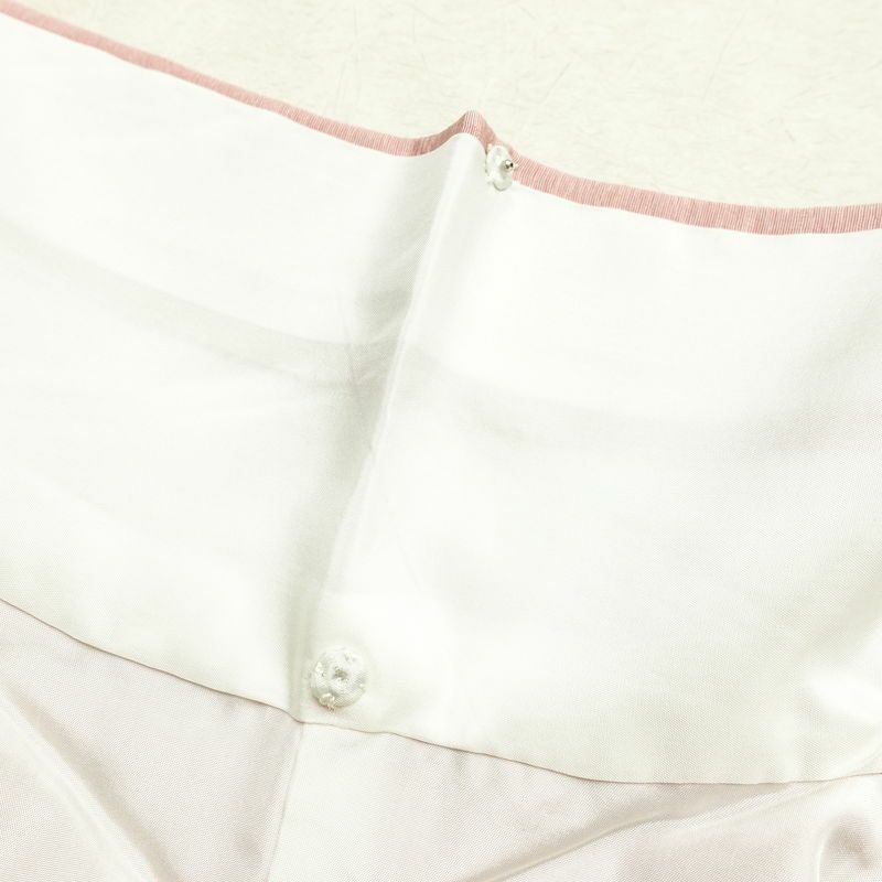 付け下げ しつけ糸付き 正絹 花柄 袷仕立て 身丈157.5cm 裄丈67cm 箔 フォーマル 着物 ピンク_画像20