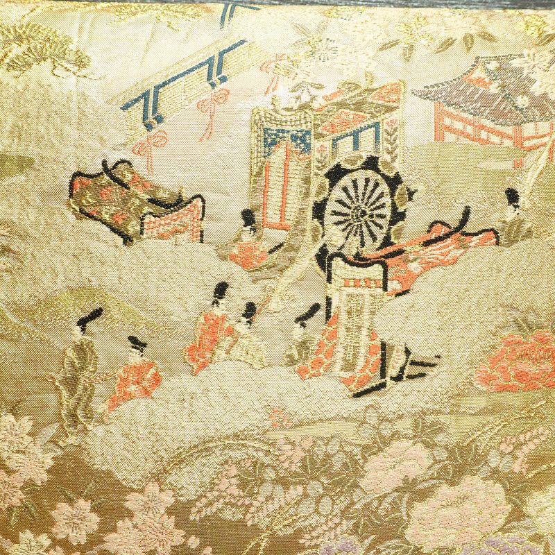 袋帯 六通柄 フォーマル用 正絹 古典柄 箔 金糸 帯 金・銀_画像3