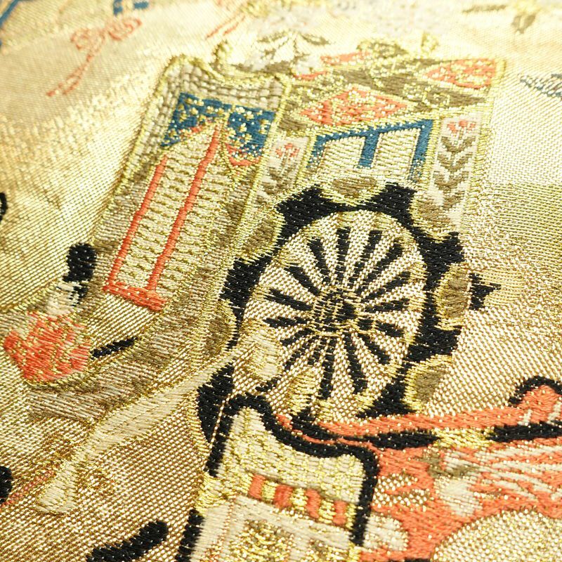 袋帯 六通柄 フォーマル用 正絹 古典柄 箔 金糸 帯 金・銀_画像4