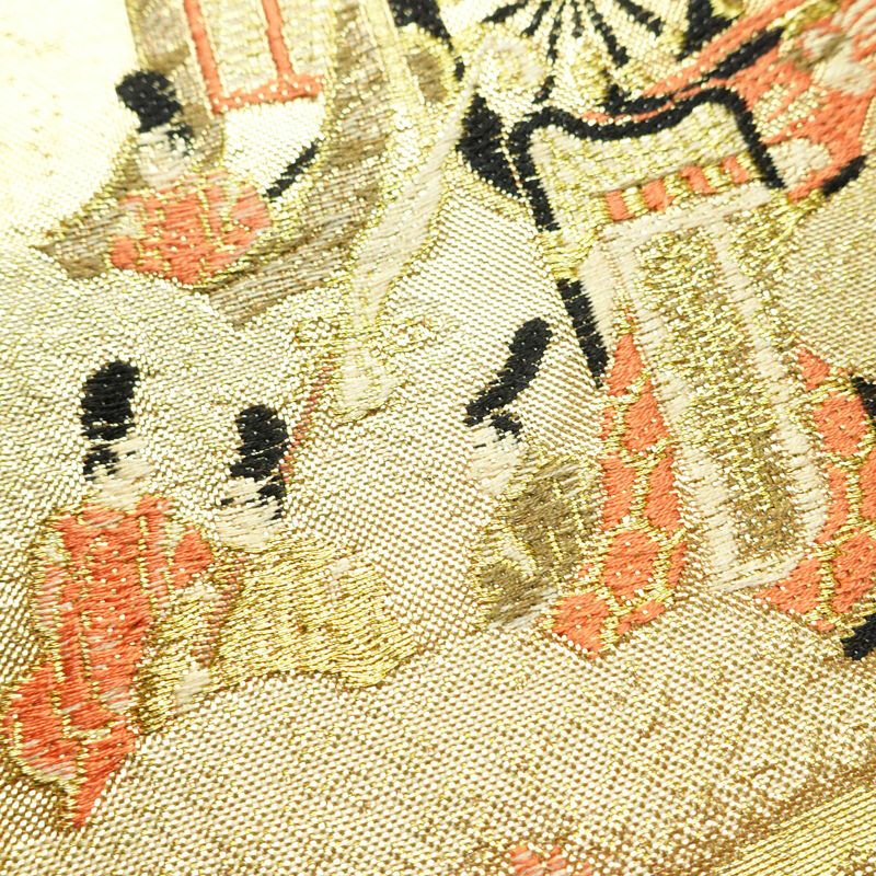 袋帯 六通柄 フォーマル用 正絹 古典柄 箔 金糸 帯 金・銀_画像5