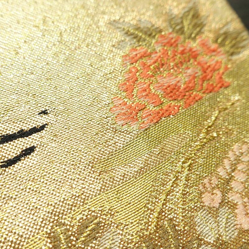 袋帯 六通柄 フォーマル用 正絹 古典柄 箔 金糸 帯 金・銀_画像8