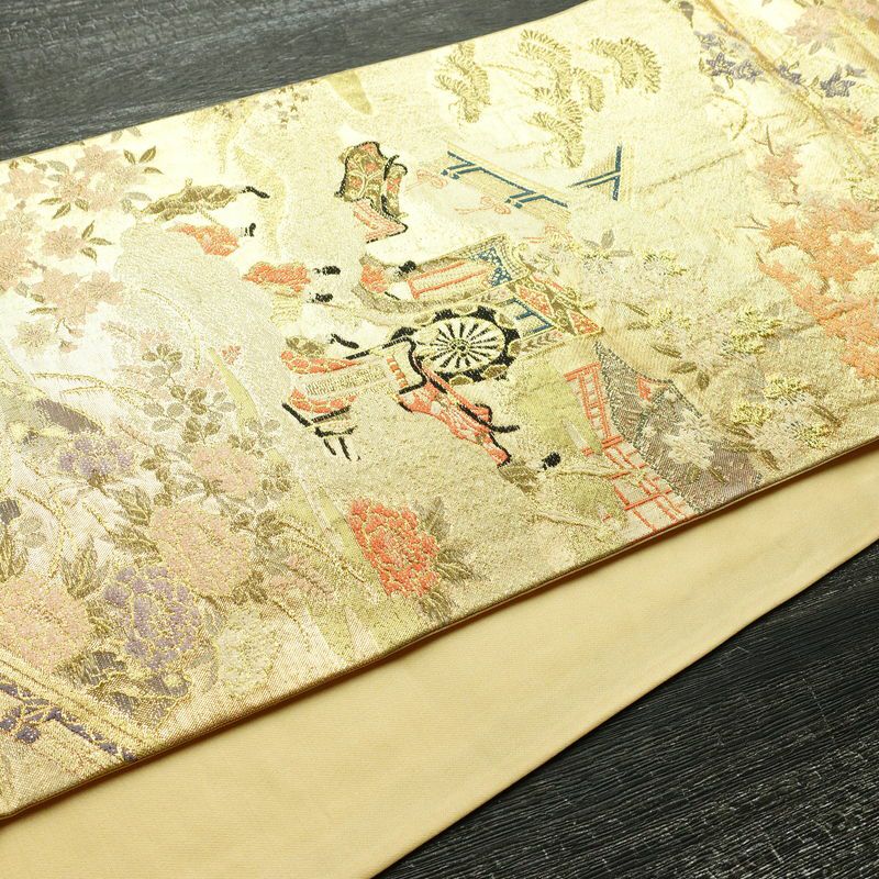 袋帯 六通柄 フォーマル用 正絹 古典柄 箔 金糸 帯 金・銀_画像13