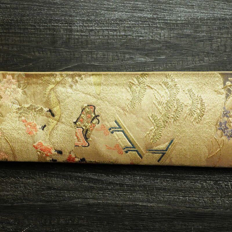 袋帯 六通柄 フォーマル用 正絹 古典柄 箔 金糸 帯 金・銀_画像16