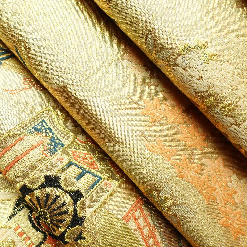 袋帯 六通柄 フォーマル用 正絹 古典柄 箔 金糸 帯 金・銀_画像22