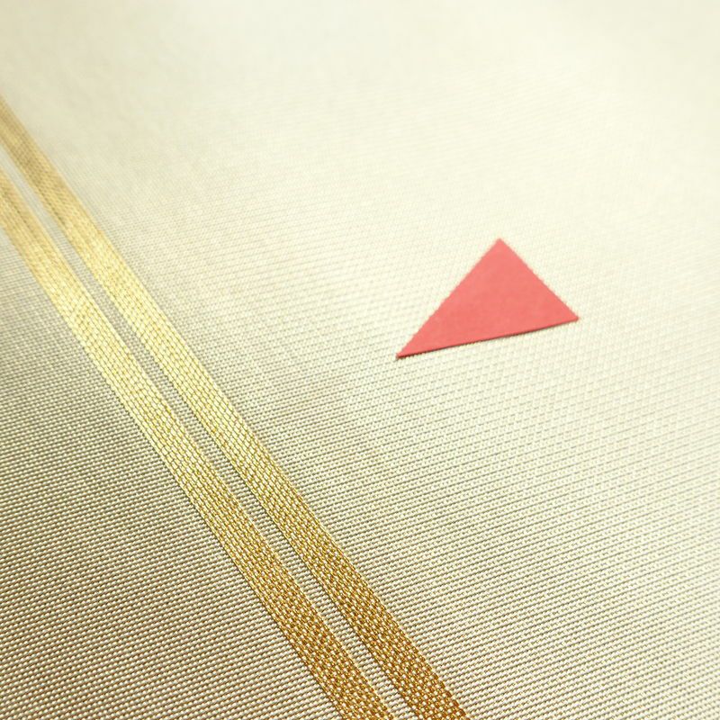 袋帯 太鼓柄 金駒刺繍 フォーマル用 正絹 幾何学柄・抽象柄 刺繍 帯 ベージュ_画像10
