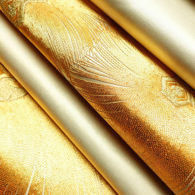 袋帯 太鼓柄 金駒刺繍 フォーマル用 正絹 幾何学柄・抽象柄 刺繍 帯 ベージュ_画像21