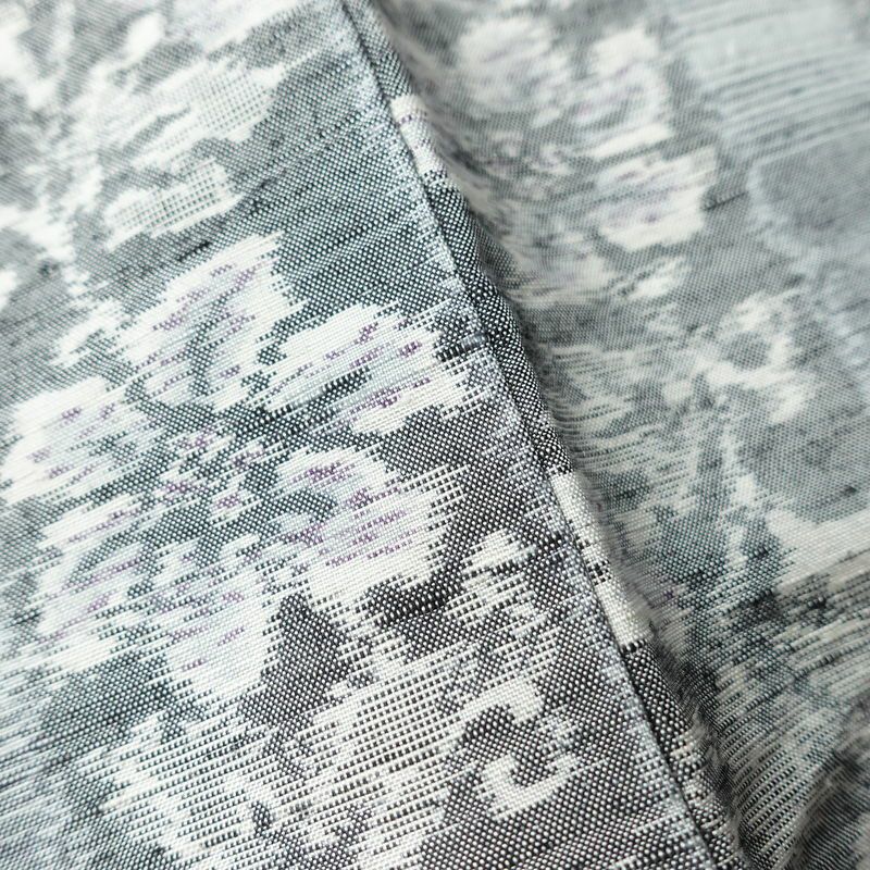 紬 正絹 縞柄・線柄 袷仕立て 身丈167cm 裄丈67cm 着物 グレー_画像10