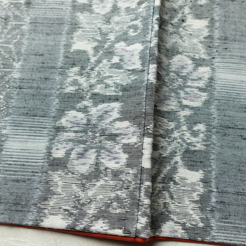 紬 正絹 縞柄・線柄 袷仕立て 身丈167cm 裄丈67cm 着物 グレー_画像11