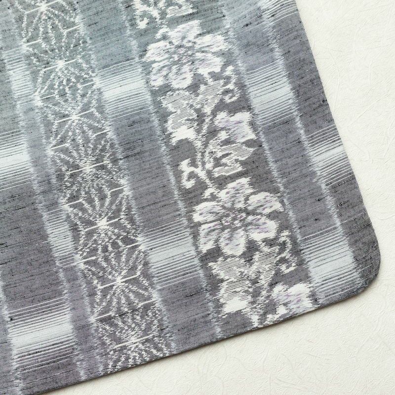 紬 正絹 縞柄・線柄 袷仕立て 身丈167cm 裄丈67cm 着物 グレー_画像14