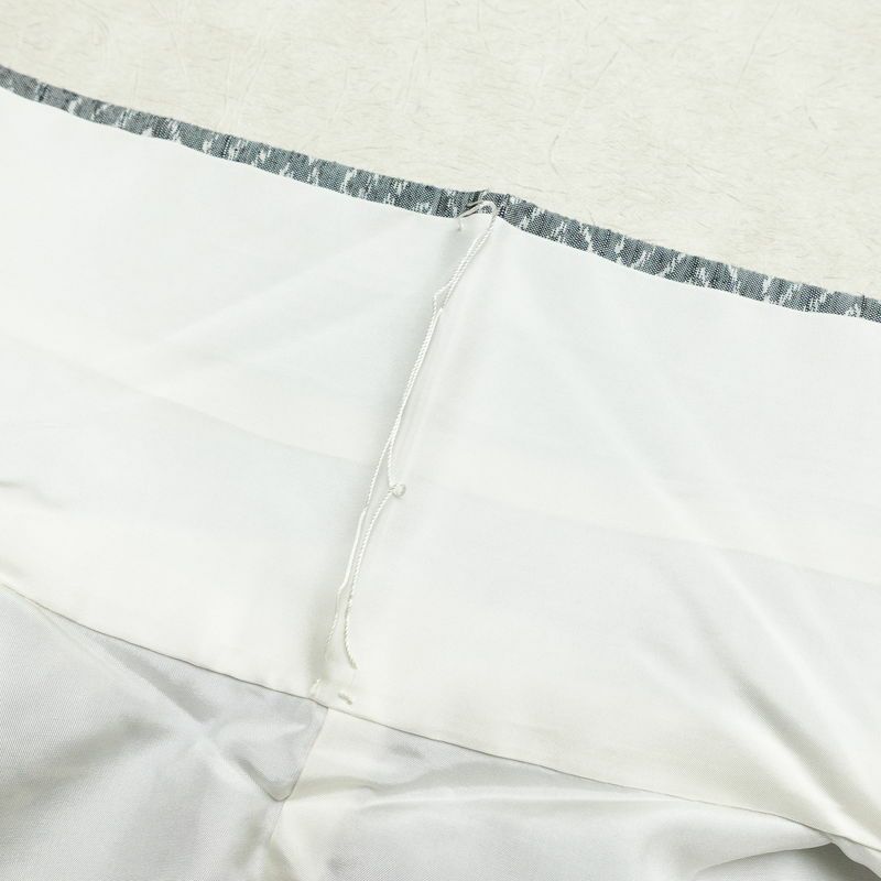 紬 正絹 縞柄・線柄 袷仕立て 身丈167cm 裄丈67cm 着物 グレー_画像19