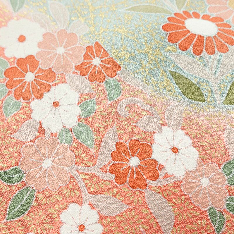 訪問着 金駒刺繍 正絹 古典柄 袷仕立て 身丈164cm 裄丈68cm 箔 金彩 フォーマル 着物 ピンク_画像8