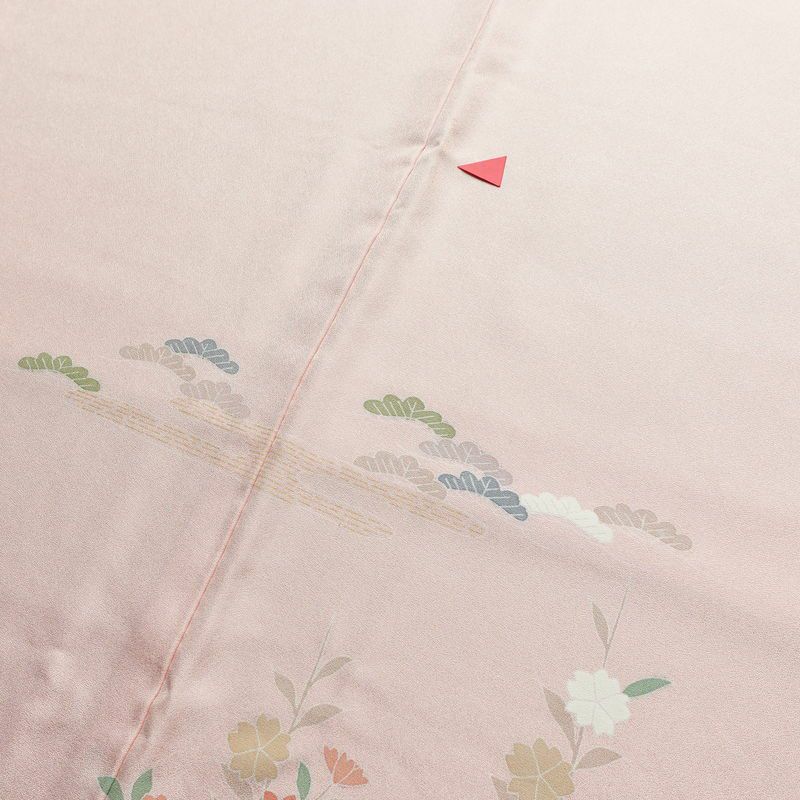 訪問着 金駒刺繍 正絹 古典柄 袷仕立て 身丈164cm 裄丈68cm 箔 金彩 フォーマル 着物 ピンク_画像12