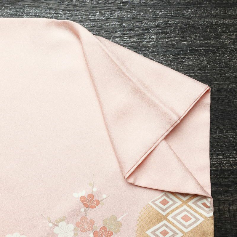 訪問着 金駒刺繍 正絹 古典柄 袷仕立て 身丈164cm 裄丈68cm 箔 金彩 フォーマル 着物 ピンク_画像17