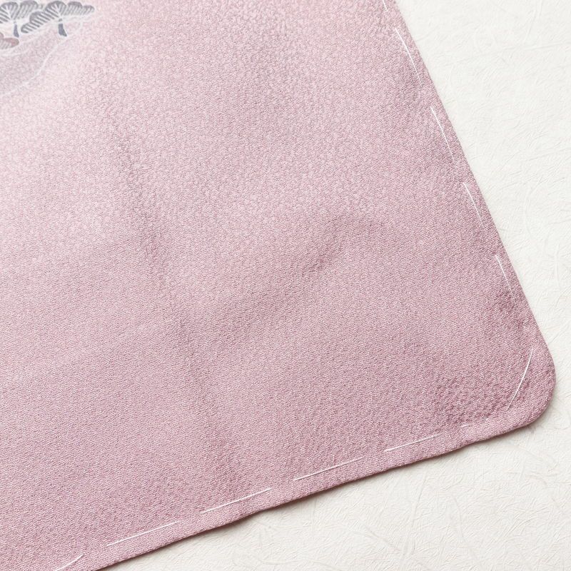 付け下げ 良品 正絹 風景柄 袷仕立て 身丈159.5cm 裄丈65.5cm 箔 一部しつけ糸付き フォーマル 着物 紫・藤色_画像16