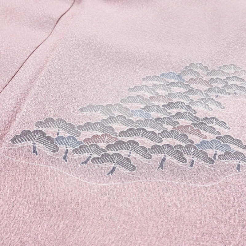 付け下げ 良品 正絹 風景柄 袷仕立て 身丈159.5cm 裄丈65.5cm 箔 一部しつけ糸付き フォーマル 着物 紫・藤色_画像18