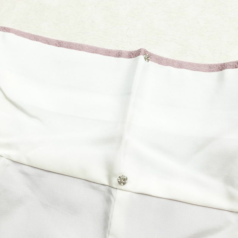 付け下げ 良品 正絹 風景柄 袷仕立て 身丈159.5cm 裄丈65.5cm 箔 一部しつけ糸付き フォーマル 着物 紫・藤色_画像20