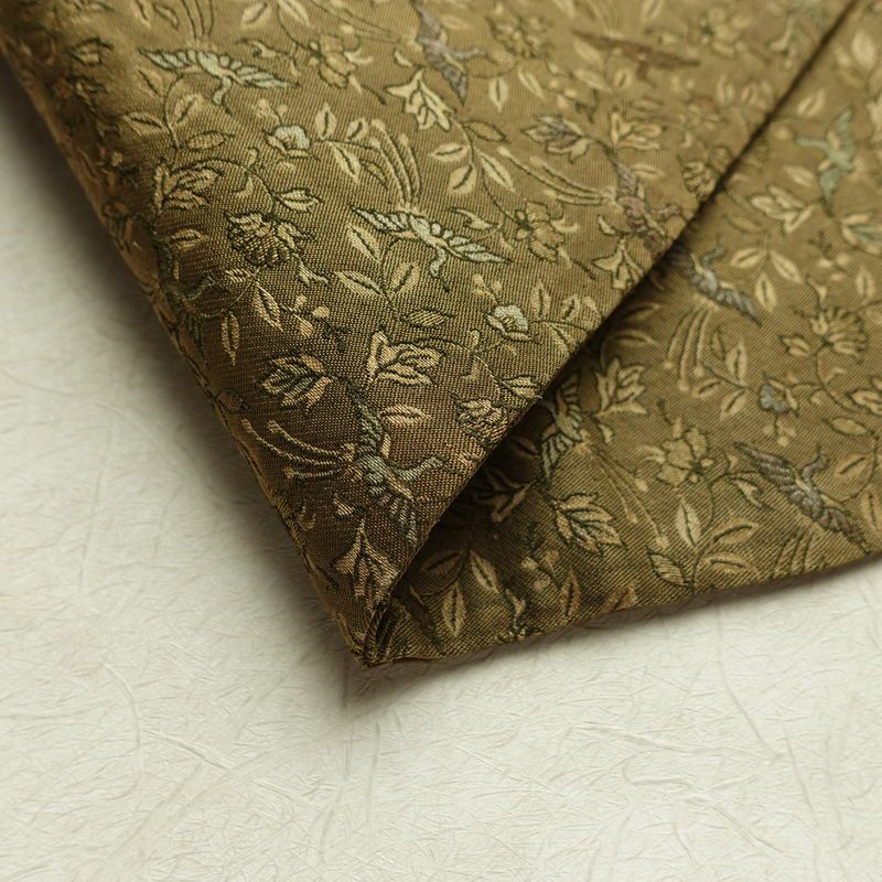 名古屋帯 全通柄 正絹 人物・動物柄 名古屋仕立て 帯 黄・黄土色_画像10