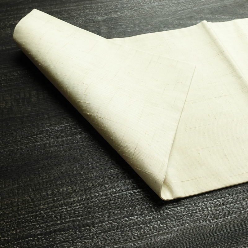 名古屋帯 太鼓柄 落款入り 正絹 幾何学柄・抽象柄 名古屋仕立て 帯 クリーム_画像10