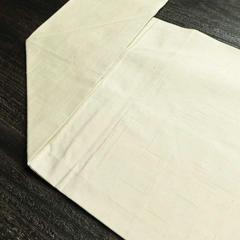 名古屋帯 太鼓柄 落款入り 正絹 幾何学柄・抽象柄 名古屋仕立て 帯 クリーム_画像19