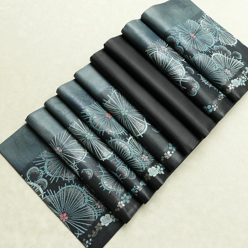 袋帯 六通柄 良品 フォーマル用 正絹 花柄 箔 帯 青・紺_画像18