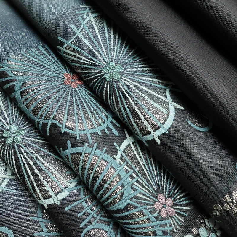 袋帯 六通柄 良品 フォーマル用 正絹 花柄 箔 帯 青・紺_画像19