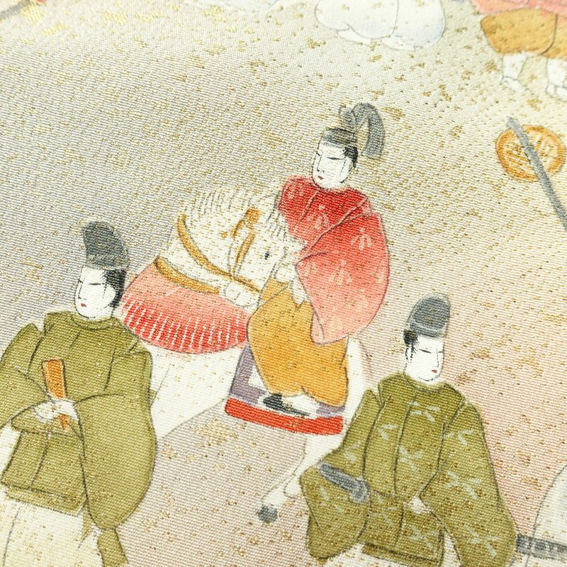 色留袖 良品 三つ紋入り 落款入り 正絹 人物・動物柄 袷仕立て 身丈165.5cm 裄丈66.5cm 箔 金彩 金通し フォーマル 着物 ピンク_画像9