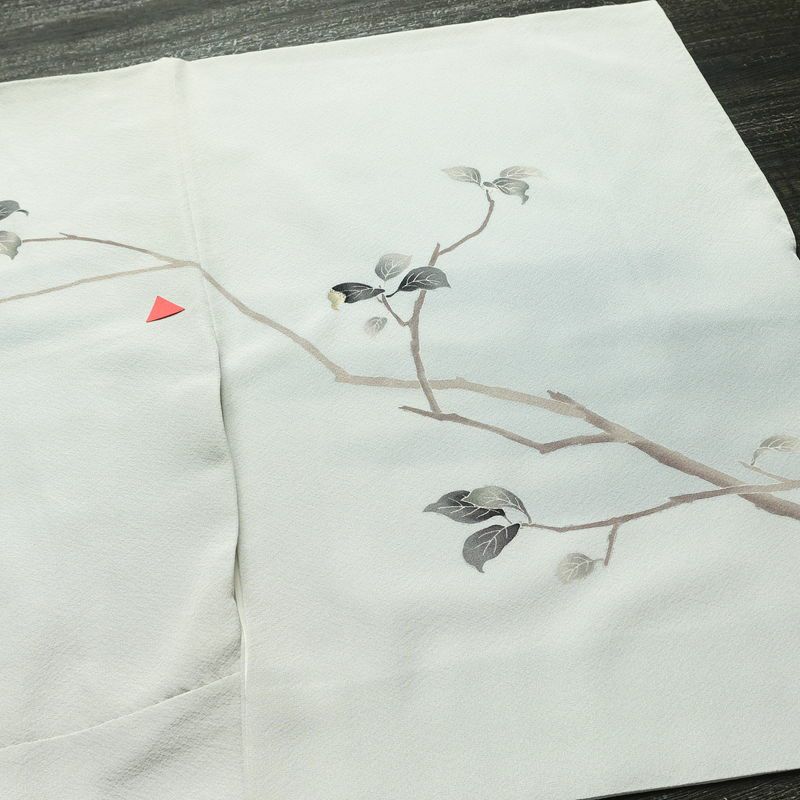 訪問着 十日町友禅 関口遼一 落款入り 縮緬 一つ紋付き 正絹 人物・動物柄 袷仕立て 身丈160.5cm 裄丈65.5cm フォーマル 着物 青・紺_画像11