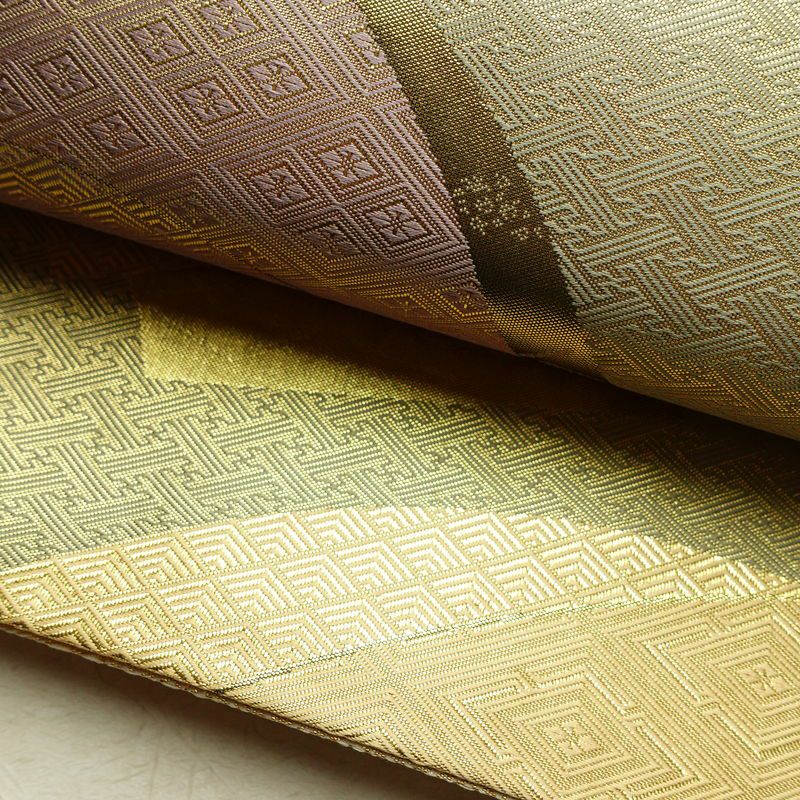 袋帯 六通柄 フォーマル用 正絹 古典柄 箔 扇面 帯 金・銀_画像7