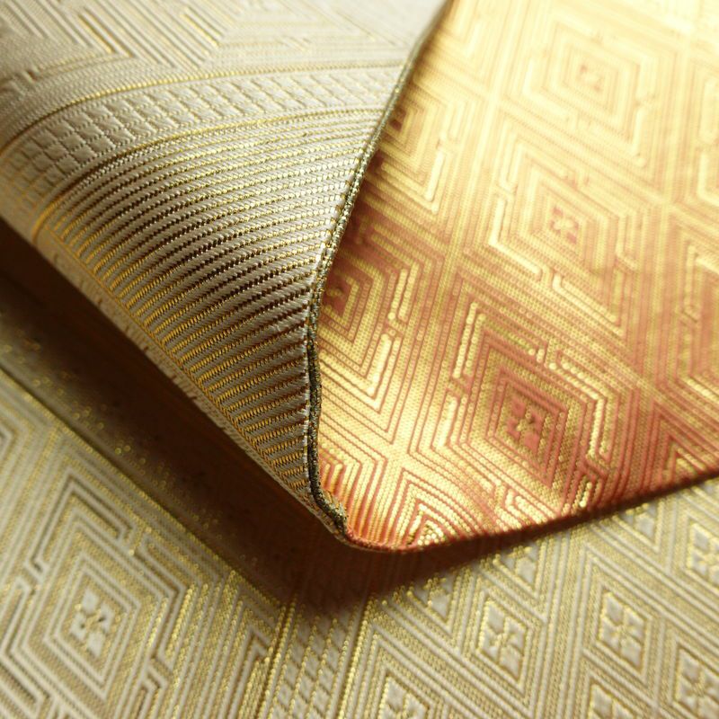 袋帯 六通柄 フォーマル用 正絹 古典柄 箔 扇面 帯 金・銀_画像10