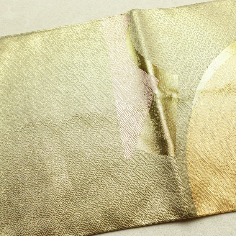 袋帯 六通柄 フォーマル用 正絹 古典柄 箔 扇面 帯 金・銀_画像16