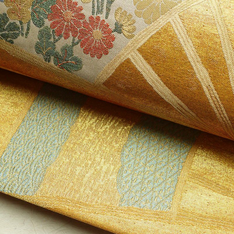 袋帯 沈金箔 六通柄 フォーマル用 正絹 古典柄 箔 帯 金・銀_画像7