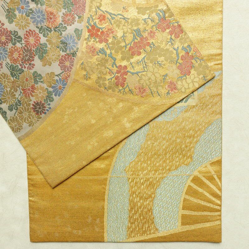 袋帯 沈金箔 六通柄 フォーマル用 正絹 古典柄 箔 帯 金・銀_画像13