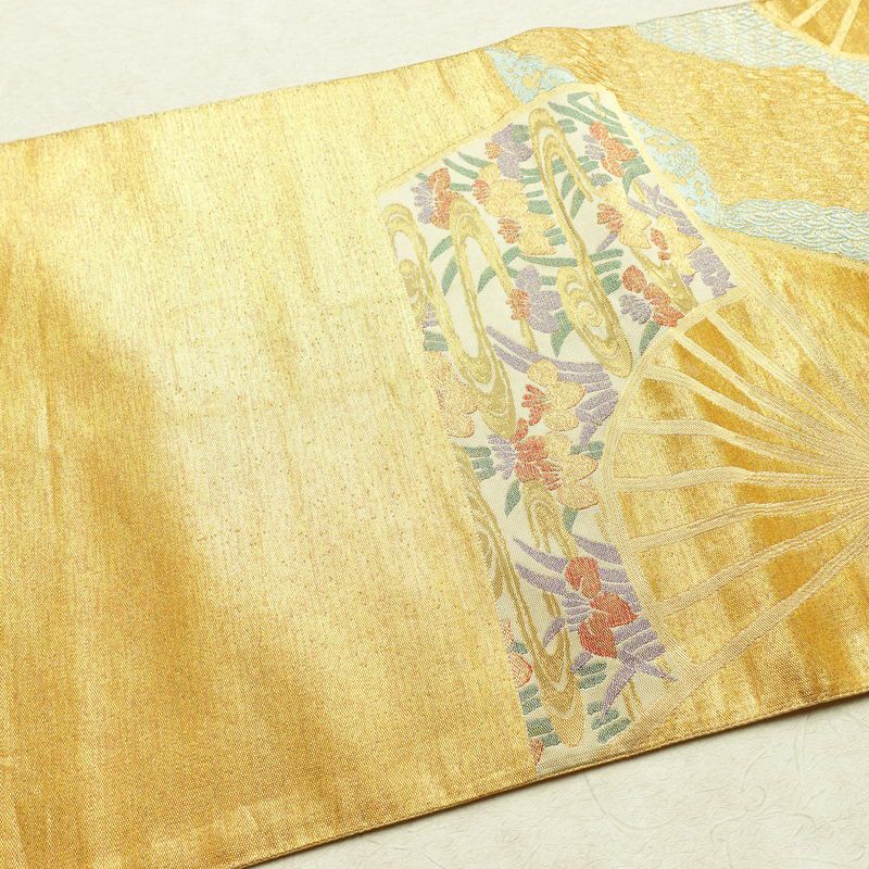 袋帯 沈金箔 六通柄 フォーマル用 正絹 古典柄 箔 帯 金・銀_画像17